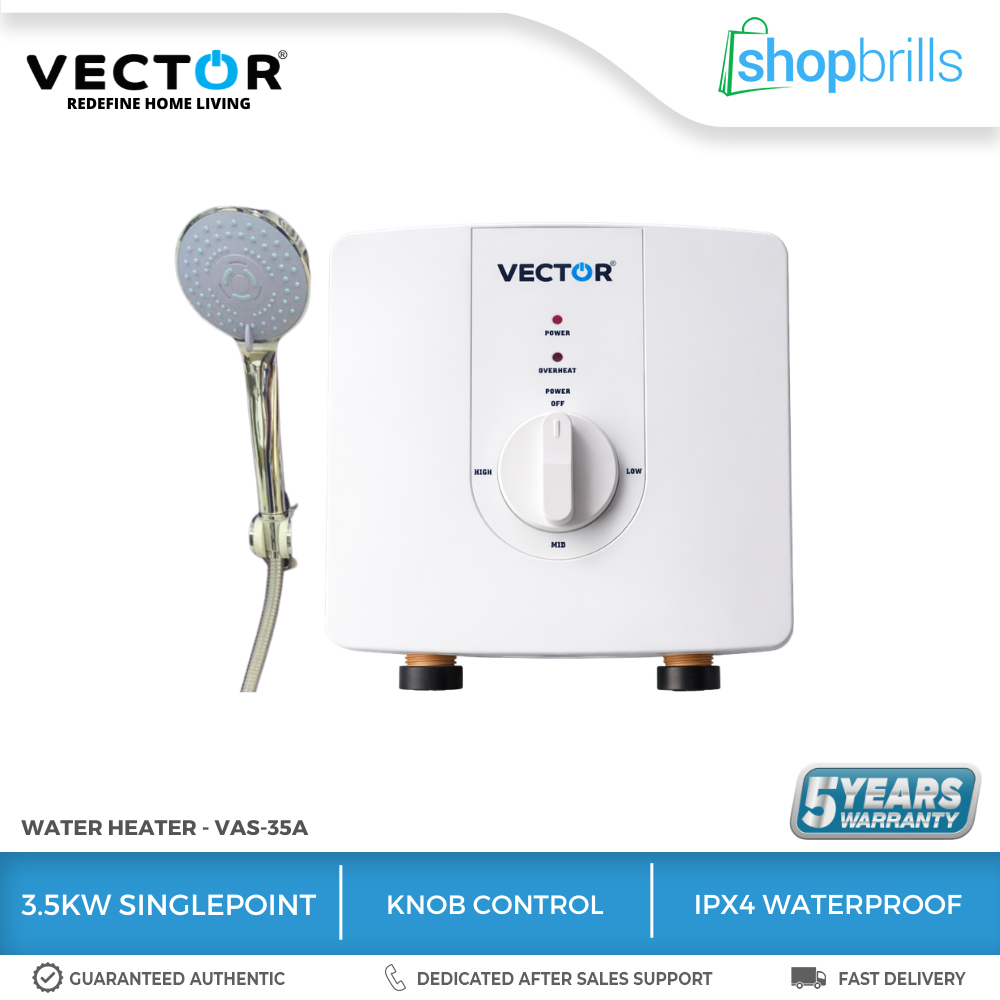 Vector VAS-35 3.5kw Singlepoint Instant Water Heater.
